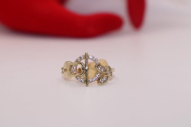 Belt style women ring 14k gold
