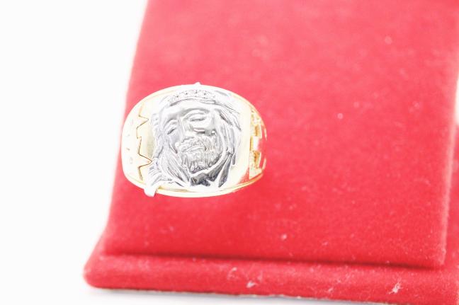 Jesus face men ring 14k