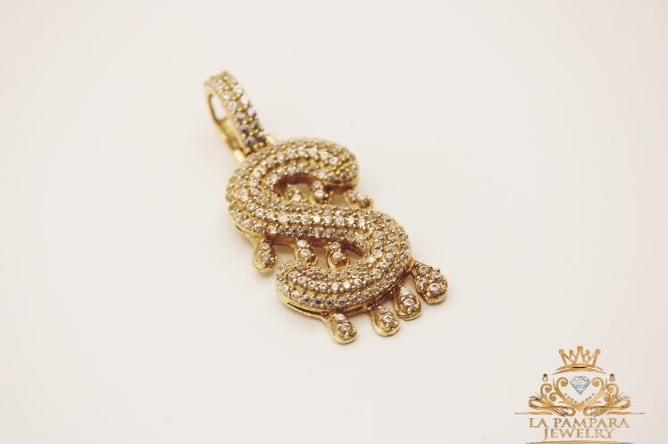 Letter S pendant 14k new 14k