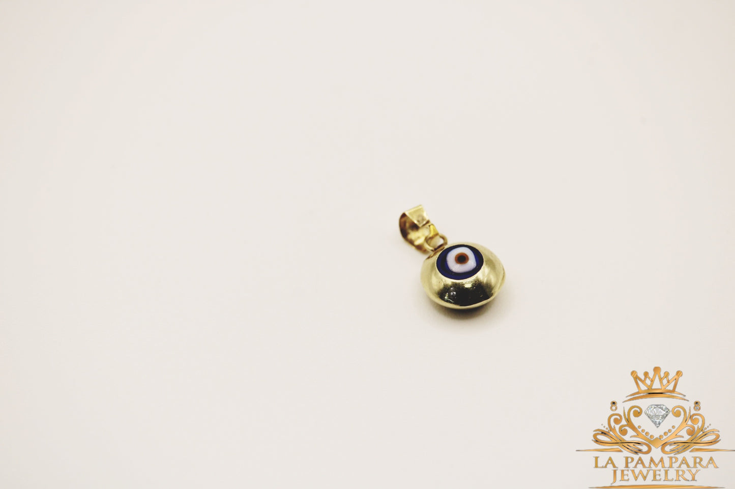 Blue evil eyes Round small 14k