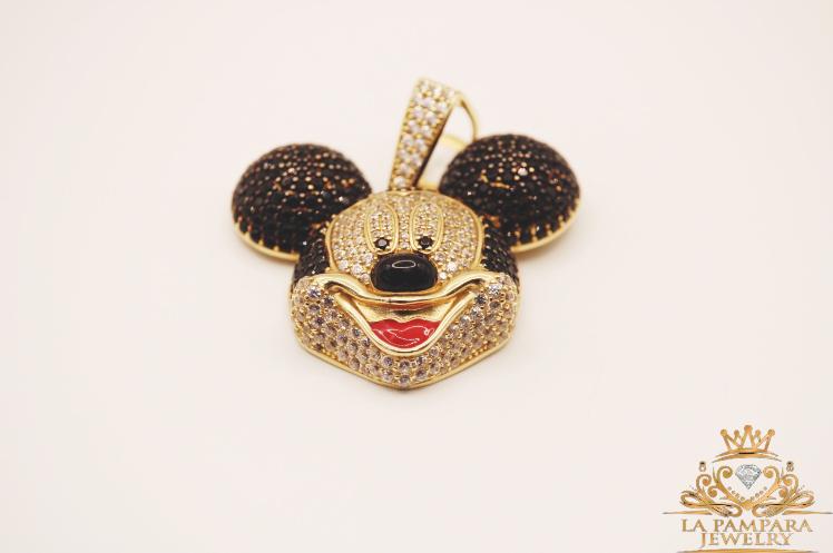 Mouse face pendant 14k