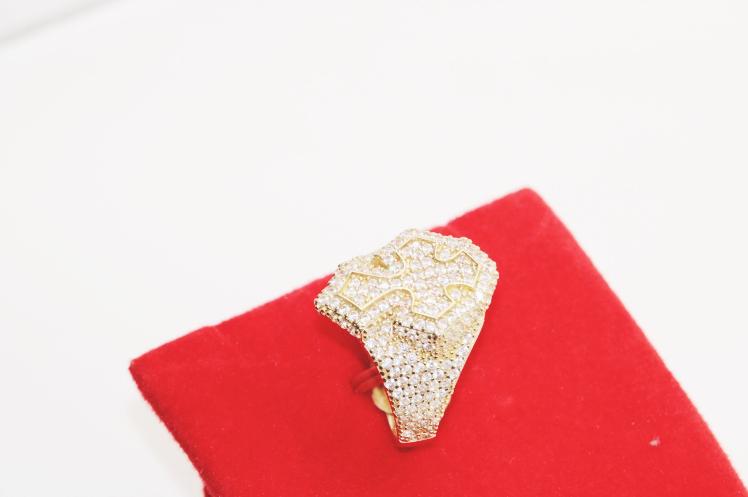 New new cross men ring 14k
