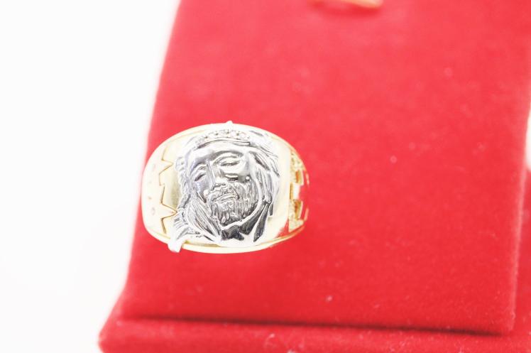 Jesus face men ring 14k