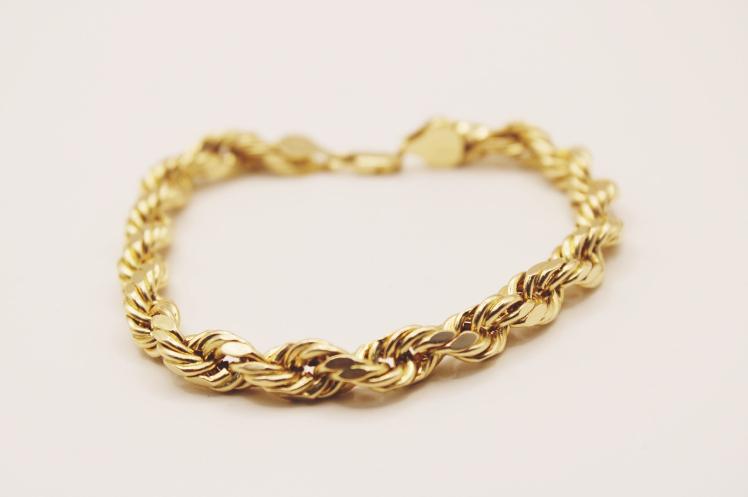 14k Rope Bravelet 7.5mm