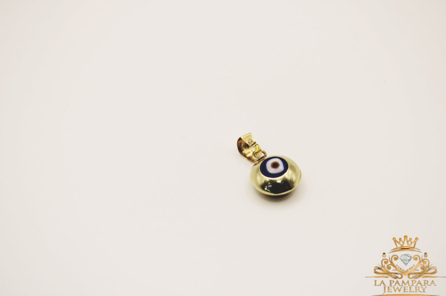 Blue evil eyes Round small 14k