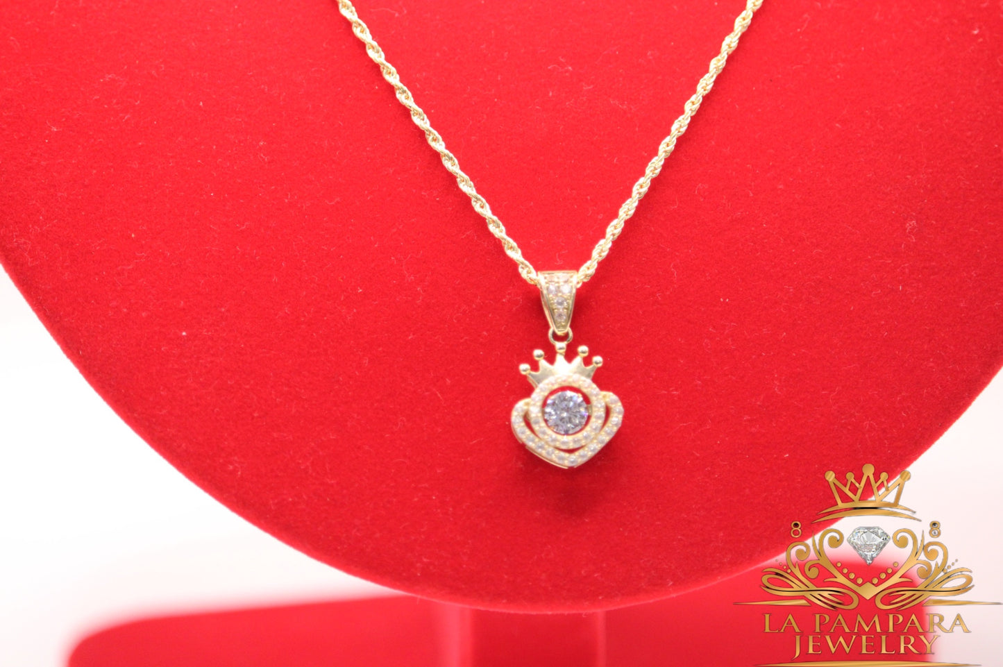 Italo choker rope chain and pendant Set 14k Real Gold