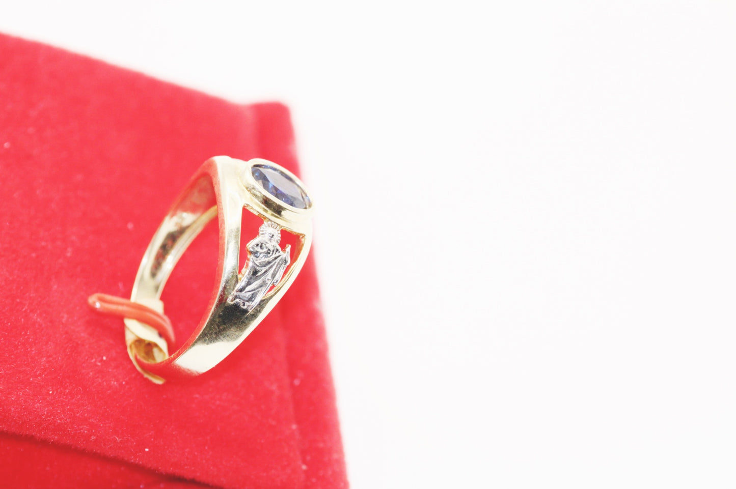 Blue stone men ring 14k