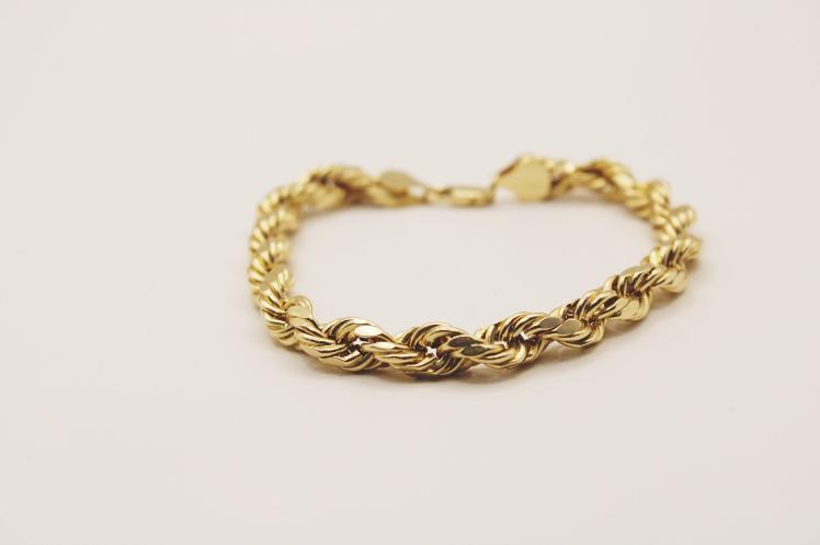 14k Rope Bravelet 7.5mm