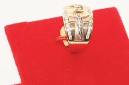 Jesus cross Ring 14k