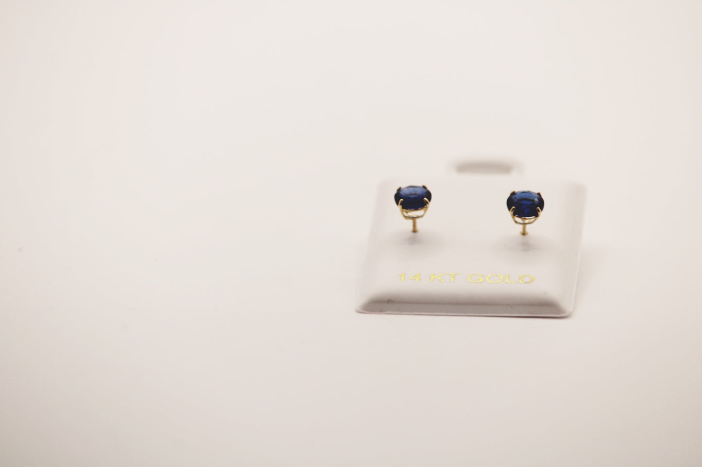Blue Screw Back Stud Earrings 14k