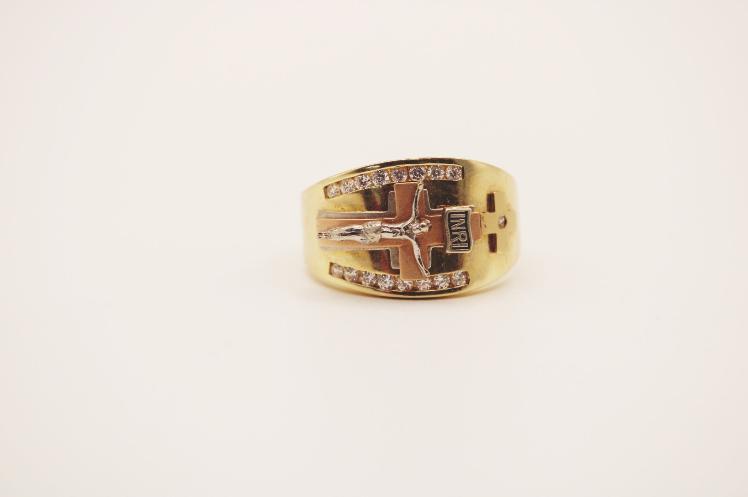Jesus cross Ring 14k