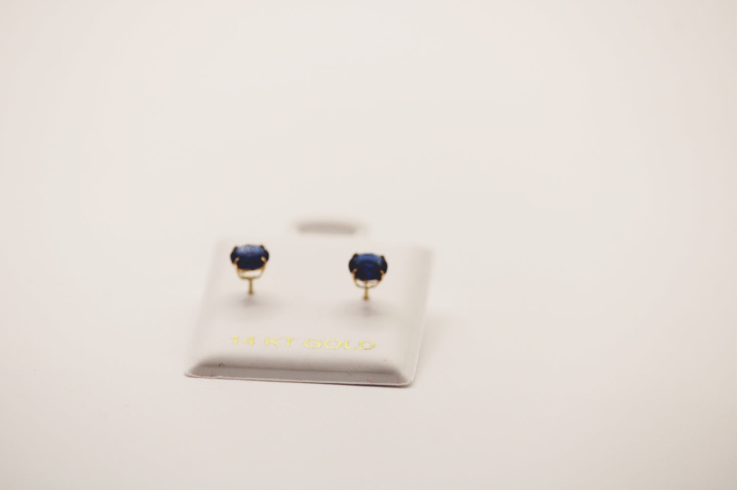 Blue Screw Back Stud Earrings 14k