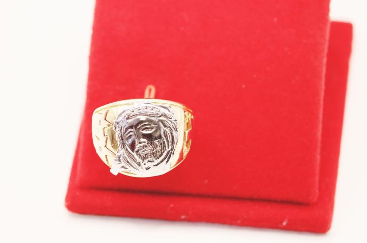 Jesus face men ring 14k