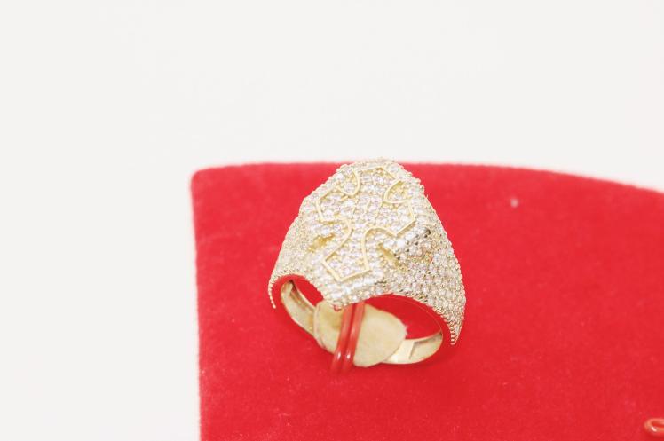 New new cross men ring 14k
