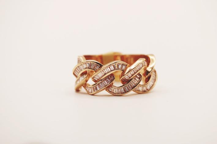 Rose 14k Cuban link Ring