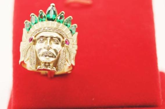 Indio color face Ring 14k