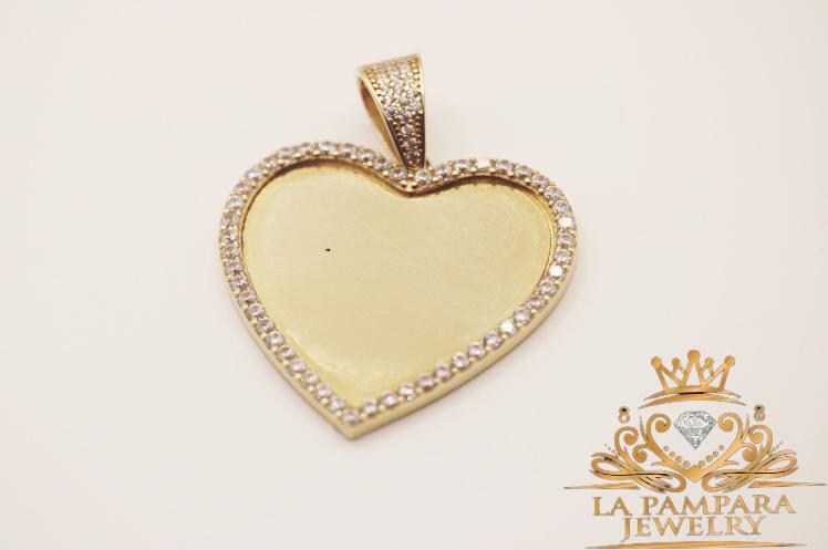 Heart photo pendant 14k