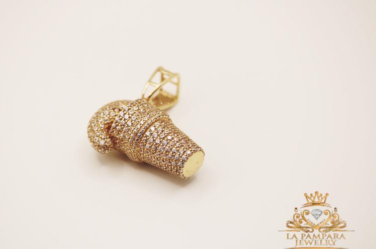 Ice cream cone pendant 14k