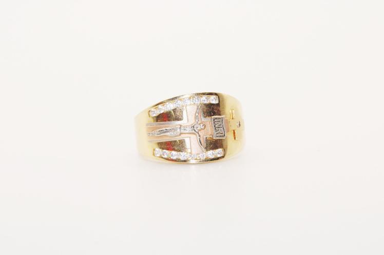 Jesus cross Ring 14k
