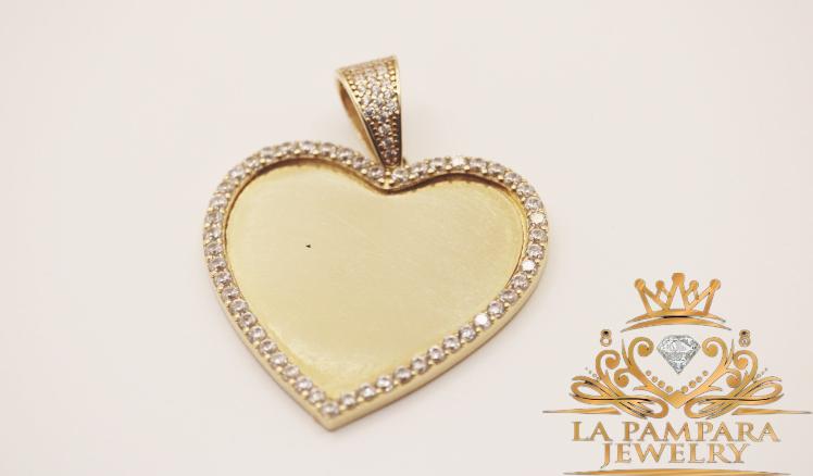 Heart photo pendant 14k