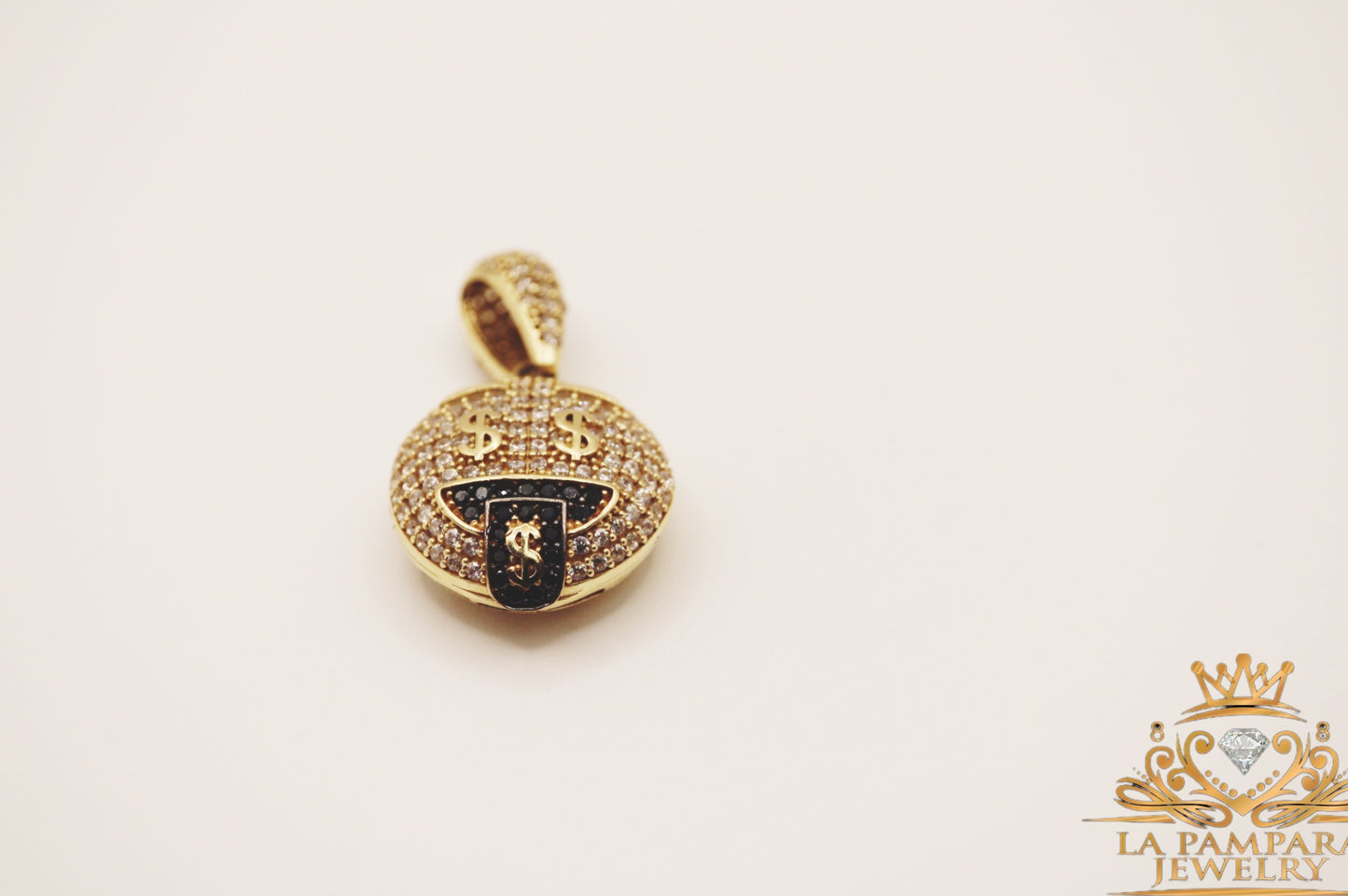 Money tongue emoji pendant 14k