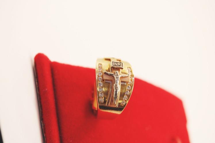 Jesus cross Ring 14k