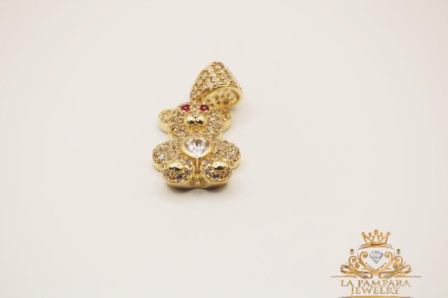 White bear pendant 14k gold