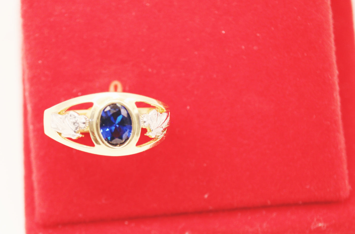 Blue stone men ring 14k
