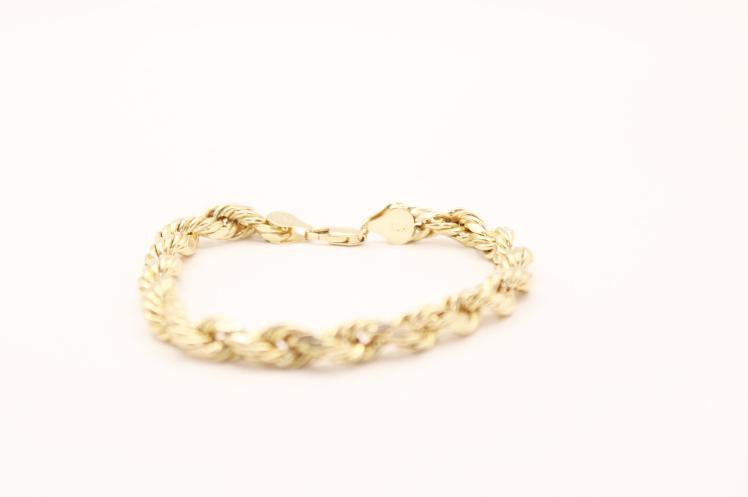 14k Rope Bravelet 7.5mm
