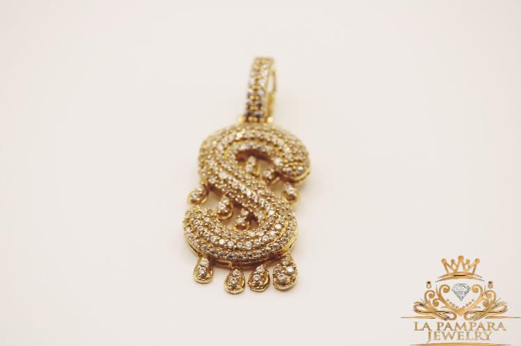 Letter S pendant 14k new 14k