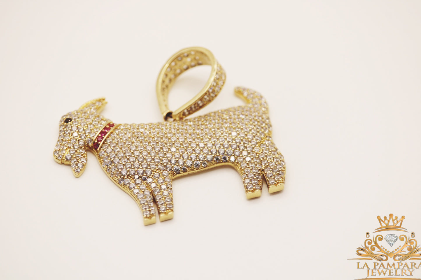 Goat big pendant 14k