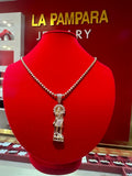 Moon cut chain with San Lázaro Pendant