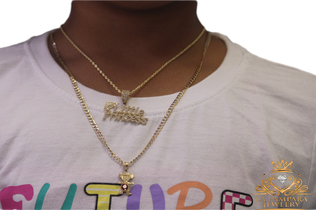 Princes pendant rope chain 14k chain