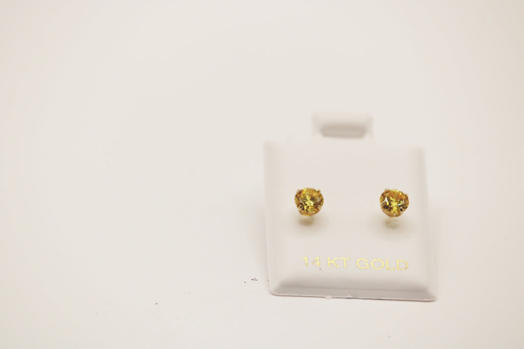 Screw Back Stud Earrings Yellow small 14k