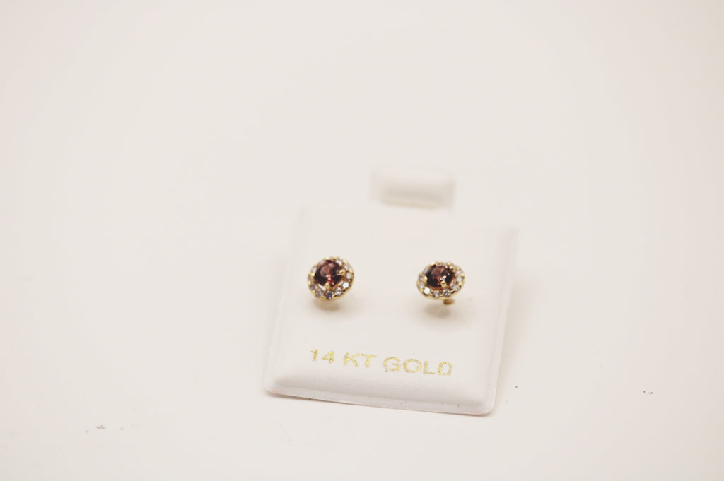 Screw Back Stud Earrings 14k Circle