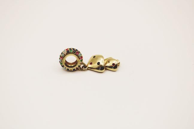 Colorful Hongo charm 14k