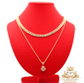 Italo choker rope chain and pendant Set 14k Real Gold