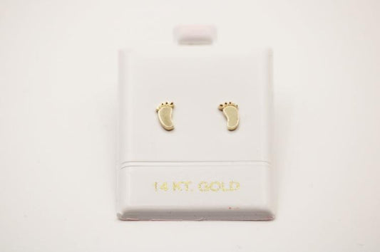 Small baby foot Earring 14k