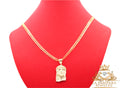 Cuban chain Jesus face medium 14k