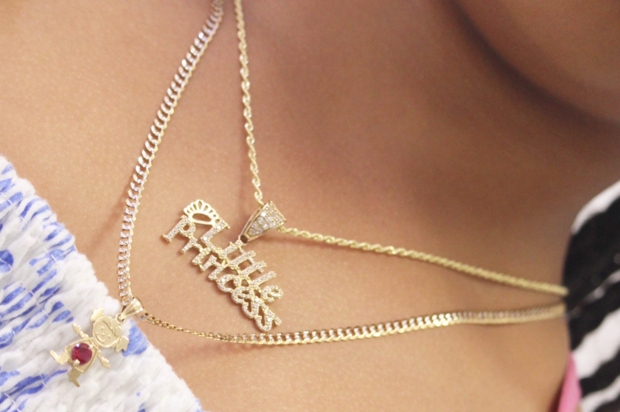 Princes pendant rope chain 14k chain