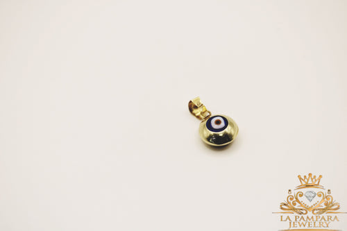 Blue evil eyes Round small 14k
