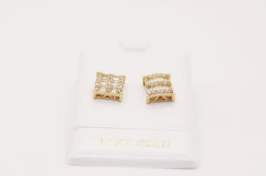 Baguette fancy Earring 14k