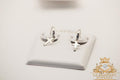 Hoops white 14k gold cross
