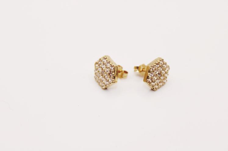 hexagon 14k Earring