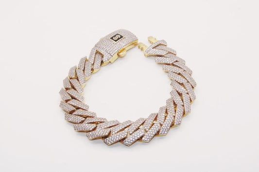 Full CZ Monaco Bracelet 14k