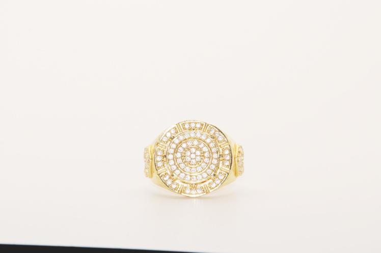 Round fancy men Ring 14k