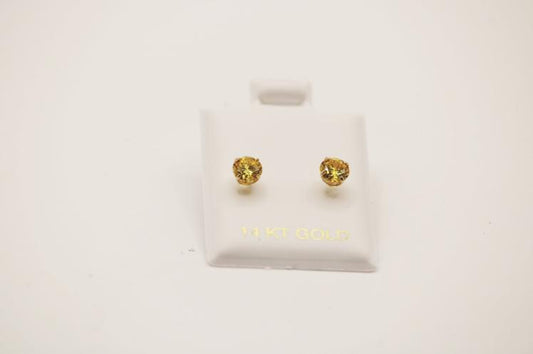 Screw Back Stud Earrings Yellow small 14k
