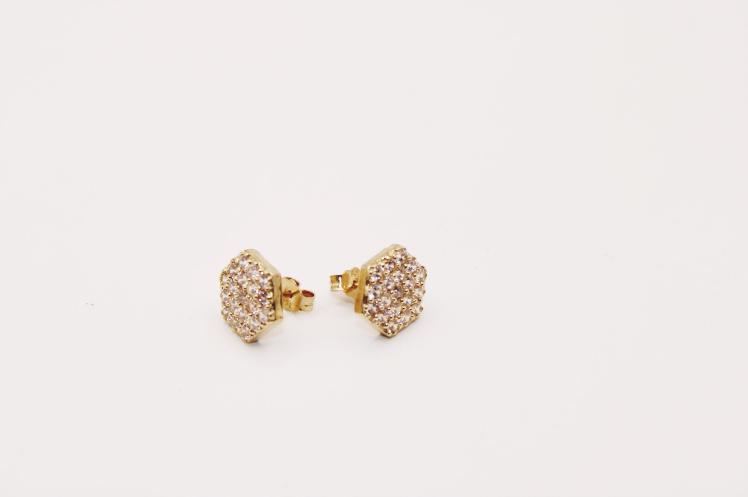 hexagon 14k Earring