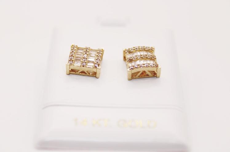 Baguette fancy Earring 14k