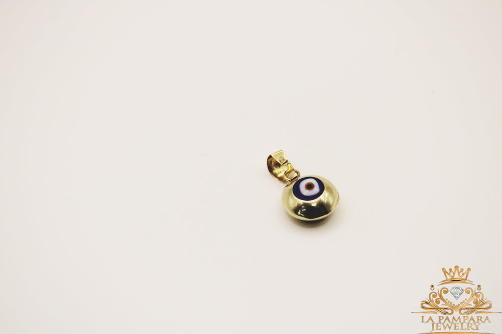 Blue evil eyes Round small 14k